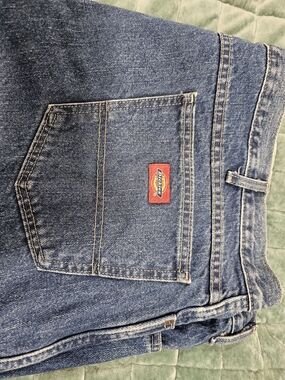 Dickies Blue Relaxed Men’s Jeans with Red Logo Patch